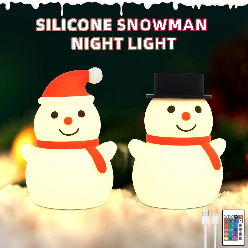 Lampada in silicone a forma di uomo di ghiaccio di Natale con telecomando e luce d'atmosferaEX-STOCK Canada