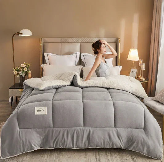 Simple Style Embroidered Skin-friendly Down Velvet Duvet EX-STOCK Canada