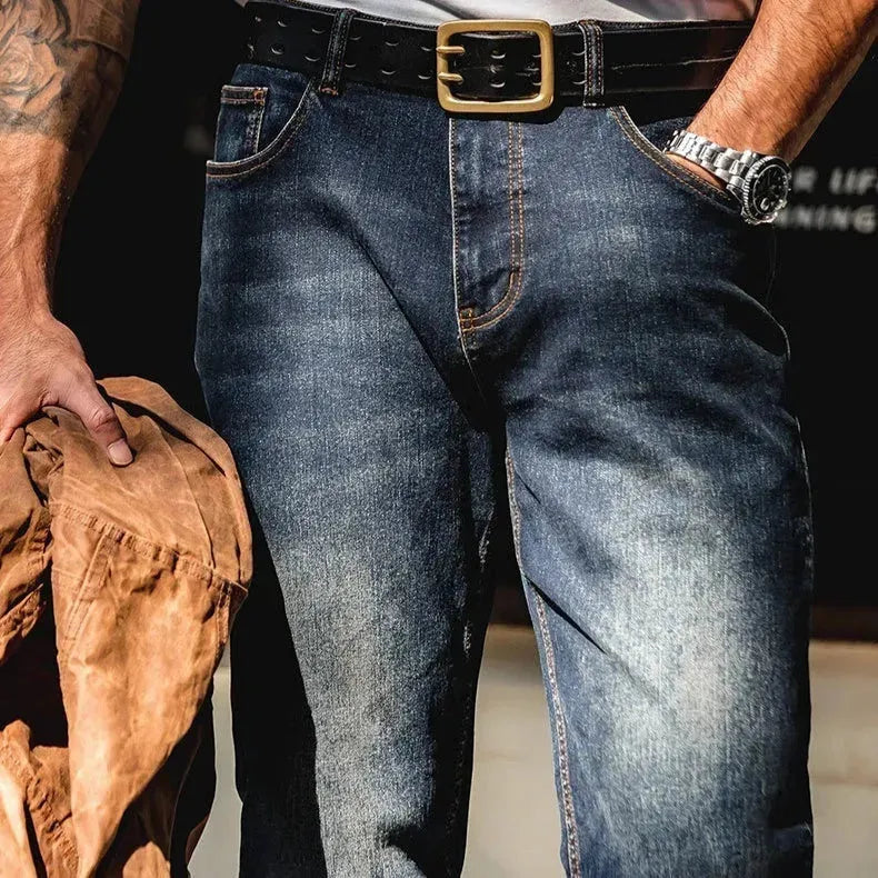 Denim Cotton Men's Vintage Denim Washed Straight Jeans pant - EX-STOCK CANADA