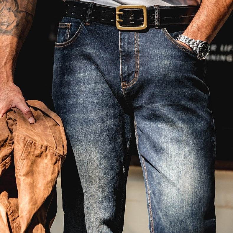 Denim Cotton Men's Vintage Denim Washed Straight Jeans pant - EX-STOCK Canada