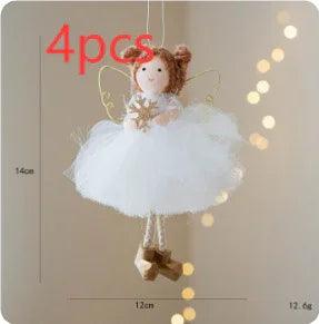 Gonna di Tulle Bianca di Natale Pendente di Angelo Ragazza con Ali DorateEX-STOCK Canada
