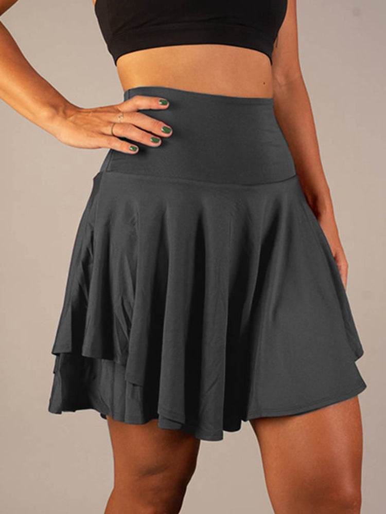 High Waist Belly Contracting Running Short Skirt Anti-exposure Yoga Skirt - EX-STOCK Canada