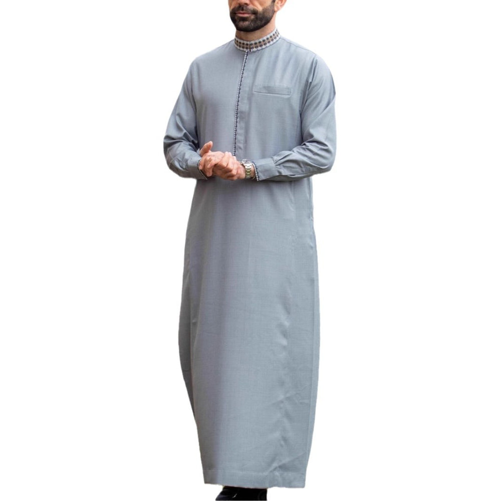 Muslim Men's Clothing Loose Lapel Fashion Robe - EX-STOCK Canada