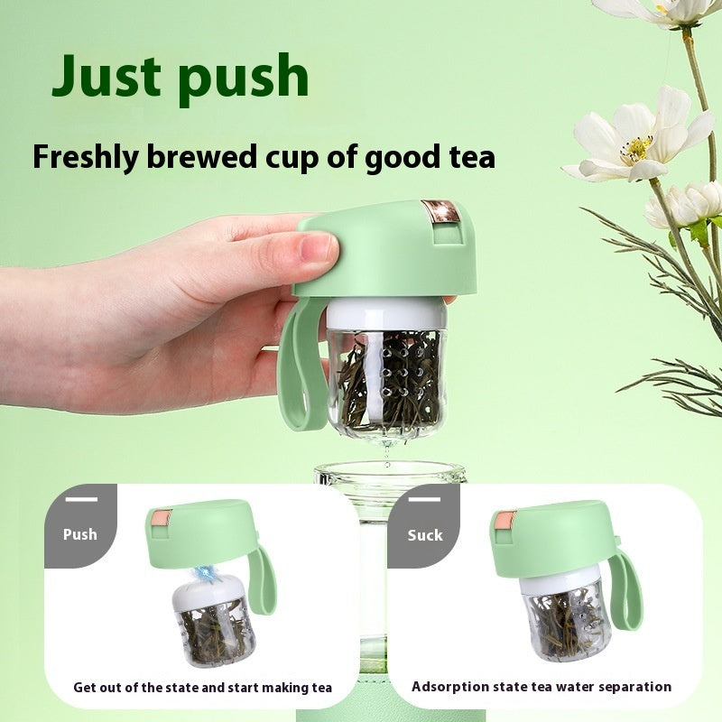 Magnetic Bomb Tea Cup Double Layer Glass Cup Upscale Portable One-click Ejection EX-STOCK Canada