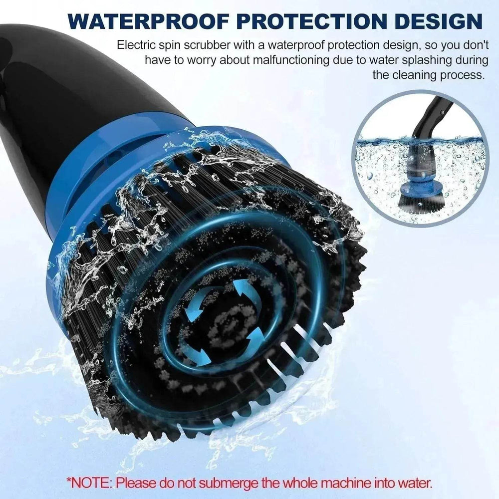 Electric Spin Scrubber, Cordless Cleaning Brush With 4 Replaceable Brush Heads And Adjustable Handle for Bathroom, Kitchen, Tub, Tile, Floor - EX-STOCK Canada