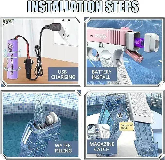 Electric Water Gun, Automatic Water Gun, 58CC 434CC Large Capacity, Range Up To 32 Feet, Summer Water Gun Toys - EX-STOCK Canada