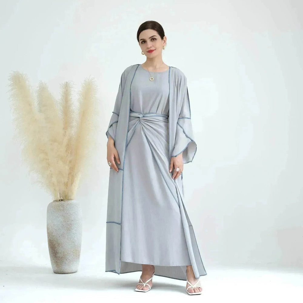 Elegant Base Shawl Skirt Three-piece Set Suit for Arabian Dubai Middle East Women Abaya Dress - EX-STOCK Canada