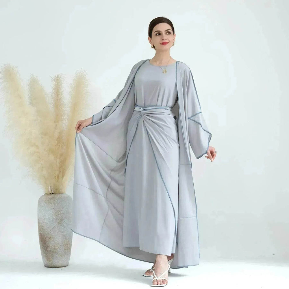 Elegant Base Shawl Skirt Three-piece Set Suit for Arabian Dubai Middle East Women Abaya Dress - EX-STOCK Canada