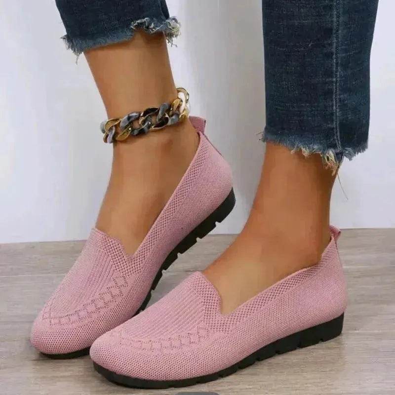 Elegant Casual Mesh Flats Shoes Fashion Solid Color Round Toe Loafers Cozy Lazy Shoes for Women - EX-STOCK Canada
