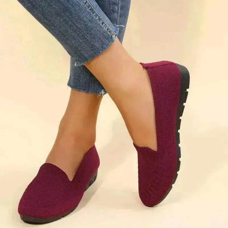 Elegant Casual Mesh Flats Shoes Fashion Solid Color Round Toe Loafers Cozy Lazy Shoes for Women - EX-STOCK Canada
