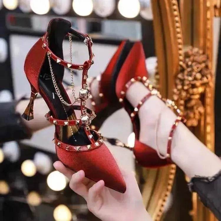Elegant Pointy Luxury Fairy High Heel Stiletto Shoe Wedding Shoe Party Shoe One-Line strap Buckle Sandal Shoe - EX-STOCK Canada