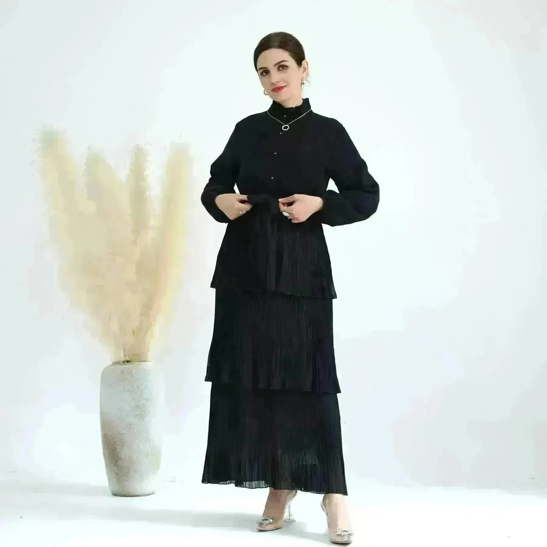 Elegant Printed Simple Dress for Elegant Arab Dubai Turkey Middle Eastern Women. - EX-STOCK CANADA