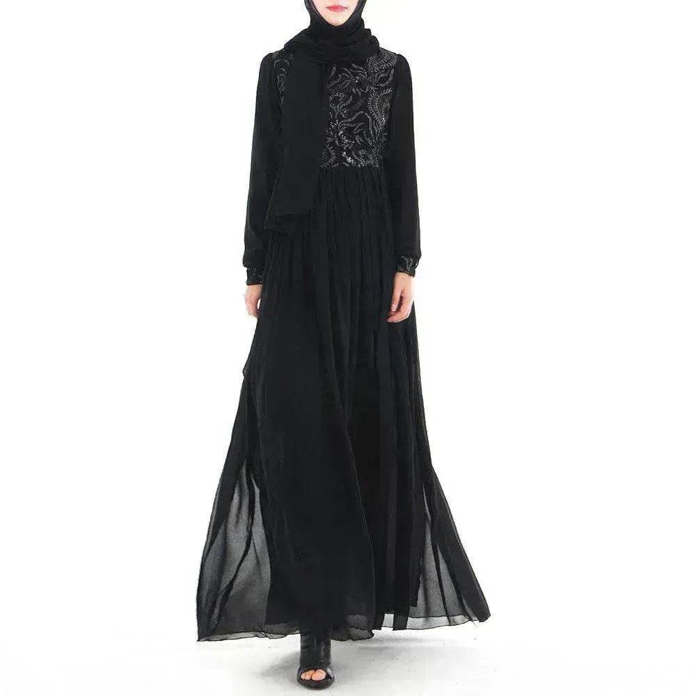 Embroidered Arab Lace Long Sleeve Dress - EX-STOCK Canada