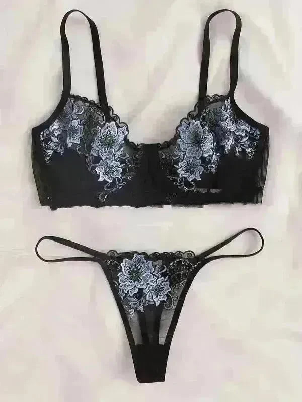 Embroidered Lace Sexy Lingerie Temptation Lingerie Set - EX-STOCK CANADA