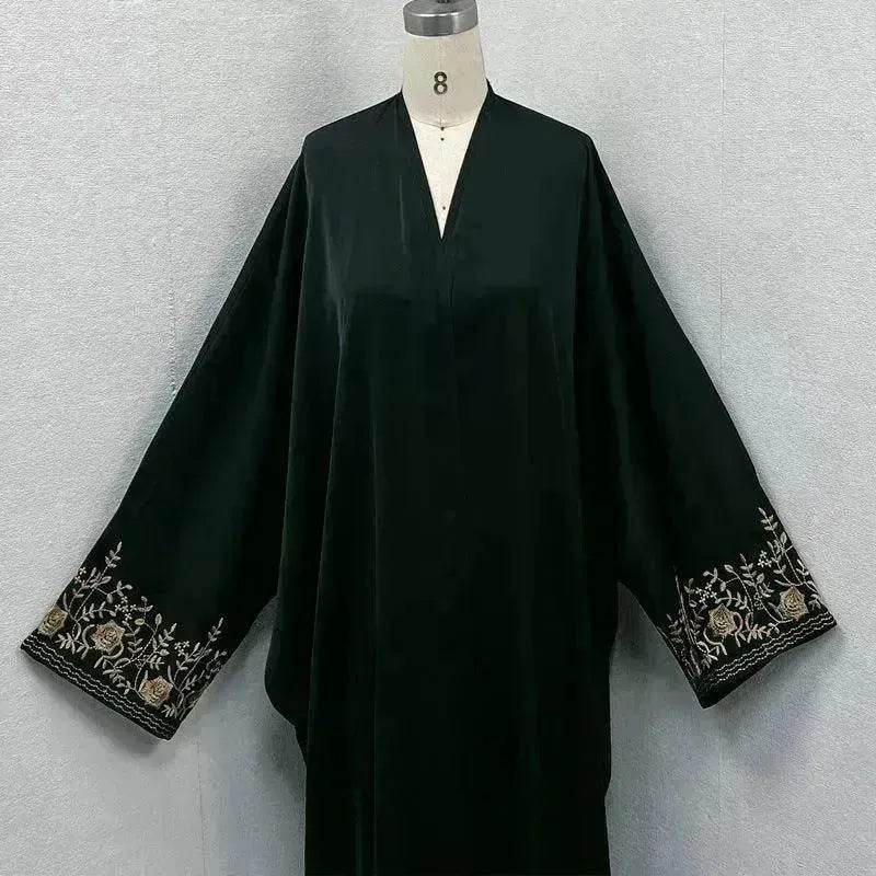 Embroidered Sleeve Loose Cardigan Abaya Dress Robe for Arab Dubai Turkey Middle East Women - EX-STOCK Canada