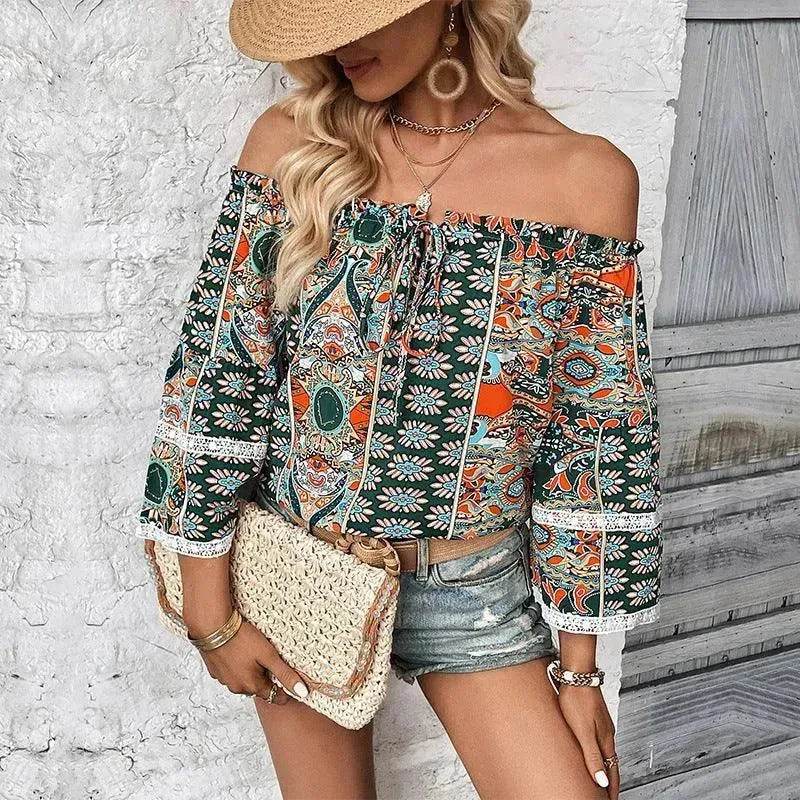 European American Fashion Floral Print Women's Blouse - EX-STOCK Canada