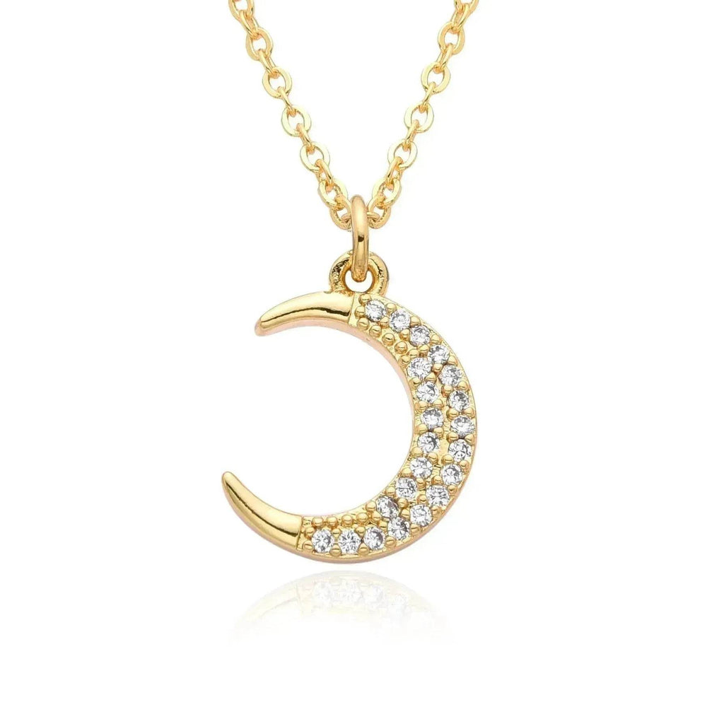 European And American Electroplated Brass Moon Star Necklace For Women - EX-STOCK Canada