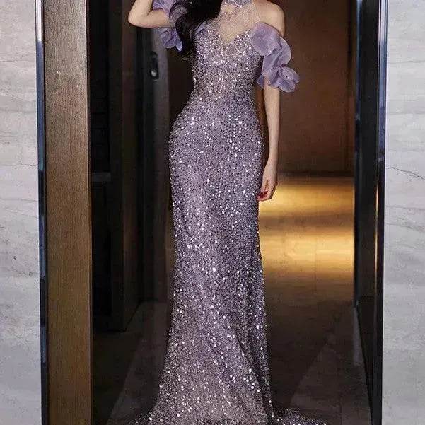 Evening Gown Women's Halter French Style - EX-STOCK Canada