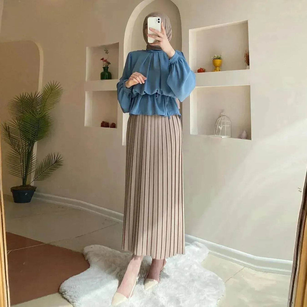 Extra Beautiful Pleated Skirt Suit for Arab Dubai Turkey Middle East Women Outfit set - EX-STOCK Canada