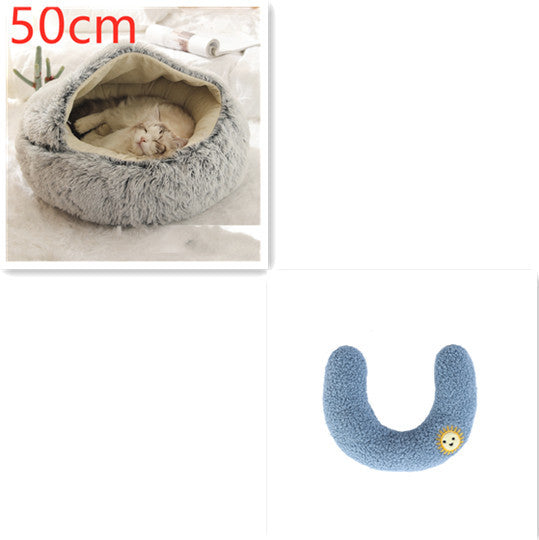 2 In 1 Dog And Cat Bed Pet Winter Bed Round Plush Warm Bed House Soft Long Plush Pets Bed Pet Products EX-STOCK Canada