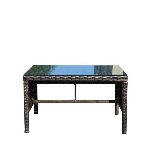 Muebles de Patio al Aire Libre 1 Mesa de Café con Vidrio Templado TransparenteEX-STOCK Canada