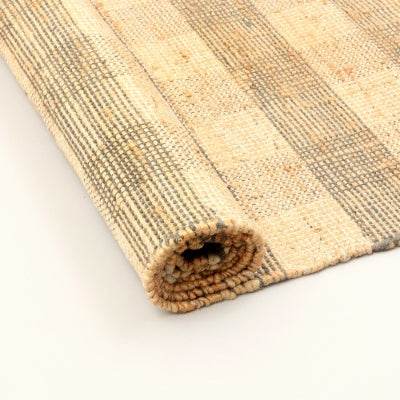 Artisan Hand Woven Jute Cotton Grey Plaid Rug-5X7 Ft - EX-STOCK Canada