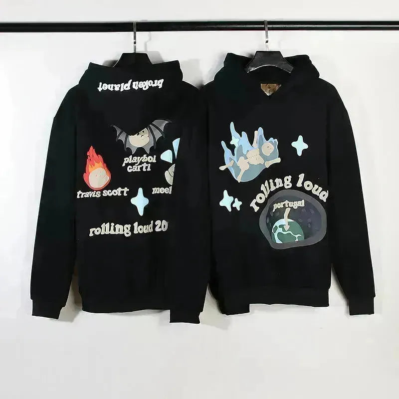 Sweat-shirt à sweat à sweat à sweat vintage imprimé pour hommes imprimés pour hommes