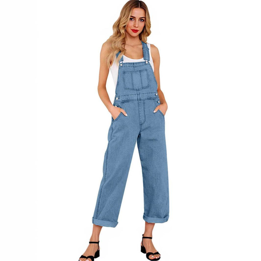 Loose Women's Denim Suspender Pants EX-STOCK Canada