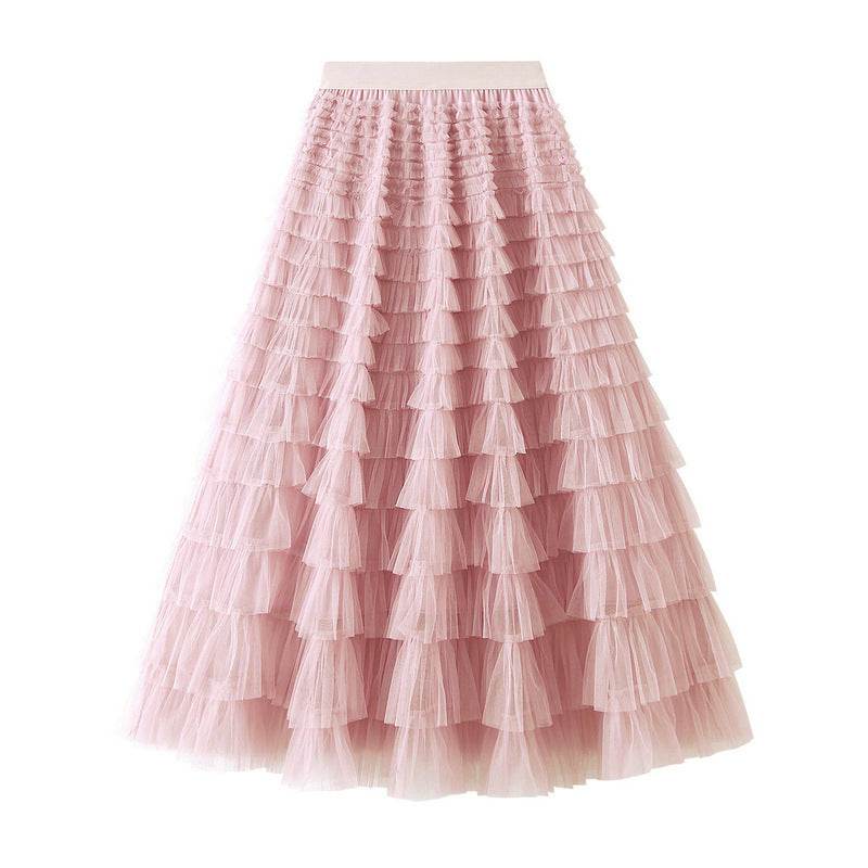 Cake Skirt Women's White Gauze long Layered tulle Skirt - EX-STOCK Canada