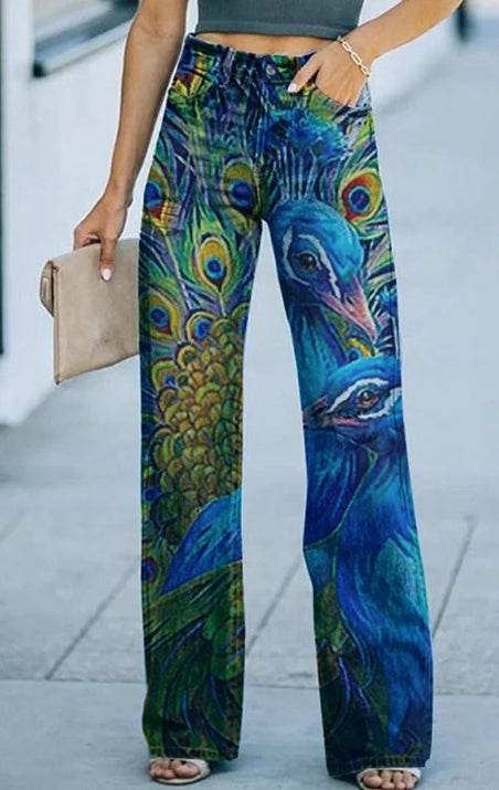 Daily High Rise Pattern Pocket Wide Leg Pants EX-STOCK Canada