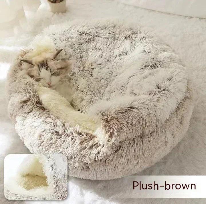 2 In 1 Dog And Cat Bed Pet Winter Bed Round Plush Warm Bed House Soft Long Plush Pets Bed Pet Products EX-STOCK Canada