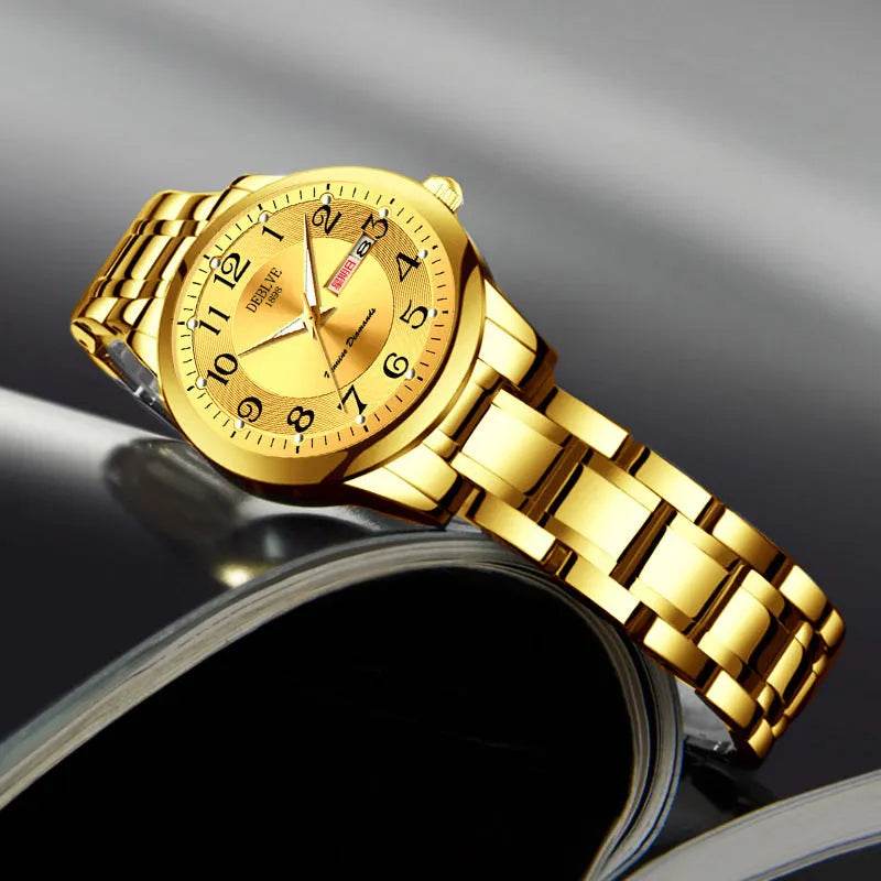Ultra-thin Steel Strap Double Calendar Luminous Watrproof Watch - EX-STOCK Canada