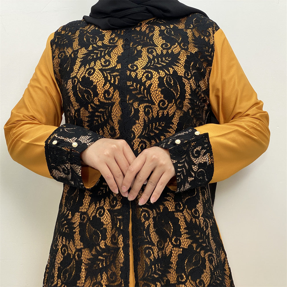 Lace Temperament Women's Clothing Arabic Clothing Robe - EX-STOCK Canada