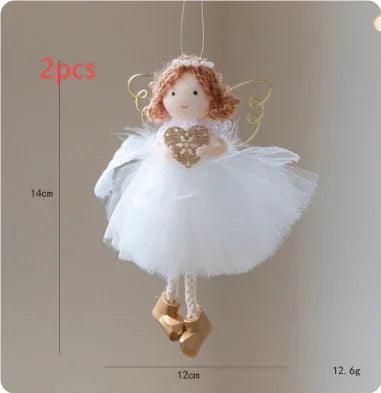 Gonna di Tulle Bianca di Natale Pendente di Angelo Ragazza con Ali DorateEX-STOCK Canada
