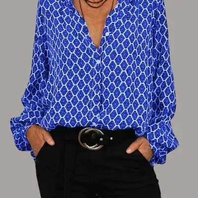 Women's blouse V-neck Long Sleeve Stylish Button down Blouse shirt - EX-STOCK Canada