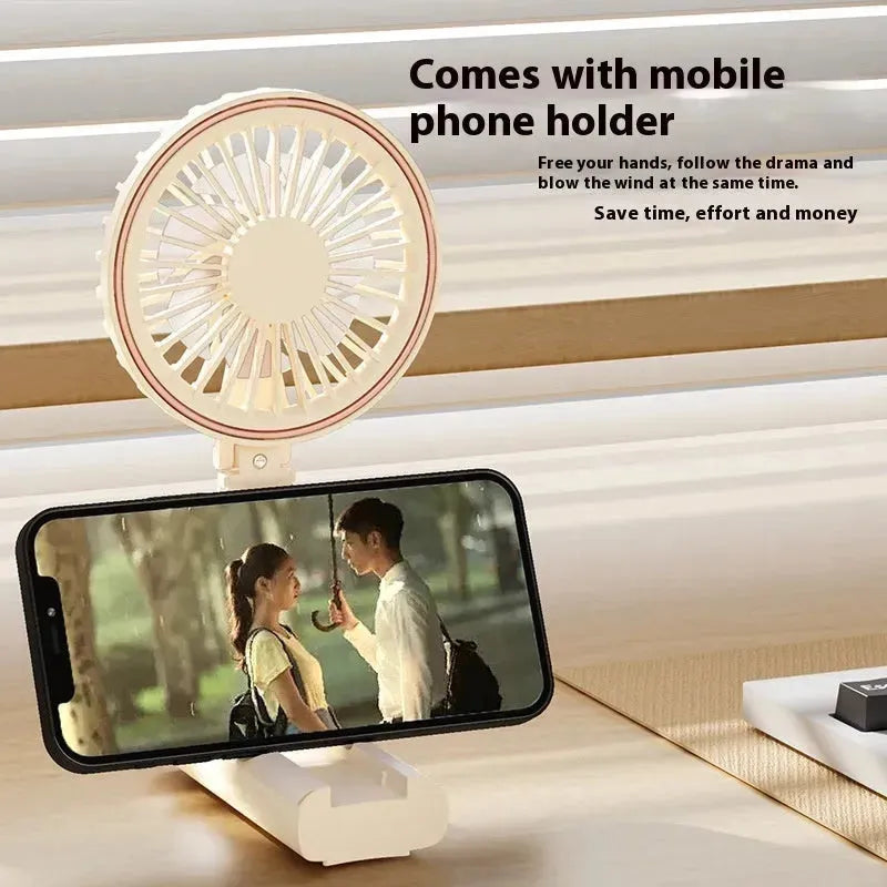 Mini Folding Digital Display Mute Refrigeration Handheld Fan - EX-STOCK CANADA