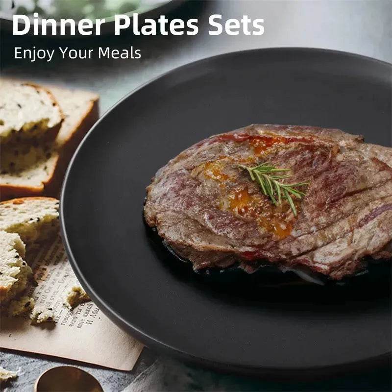 6PCS Flat Ceramic Steak Plate Salad Plates - EX-STOCK Canada