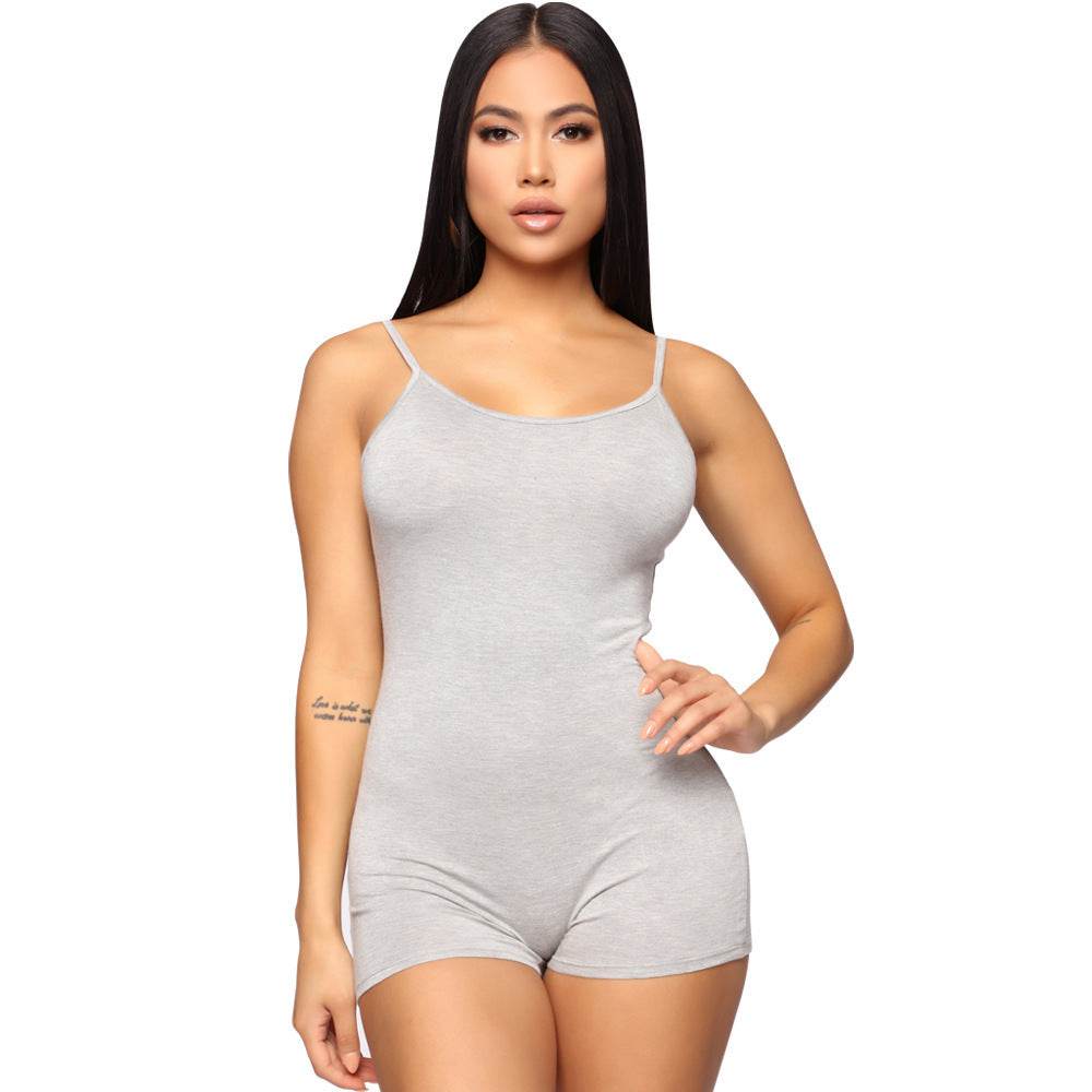 Women's One piece Athleisure wear Sleeveless Suspender Workout Yoga Short Jumpsuit - EX-STOCK Canada