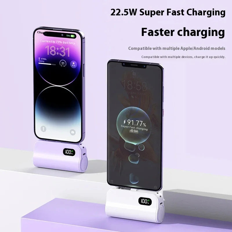 Pocket Mini Capsule Power Bank 3c Certification 5000 MA EX-STOCK Canada