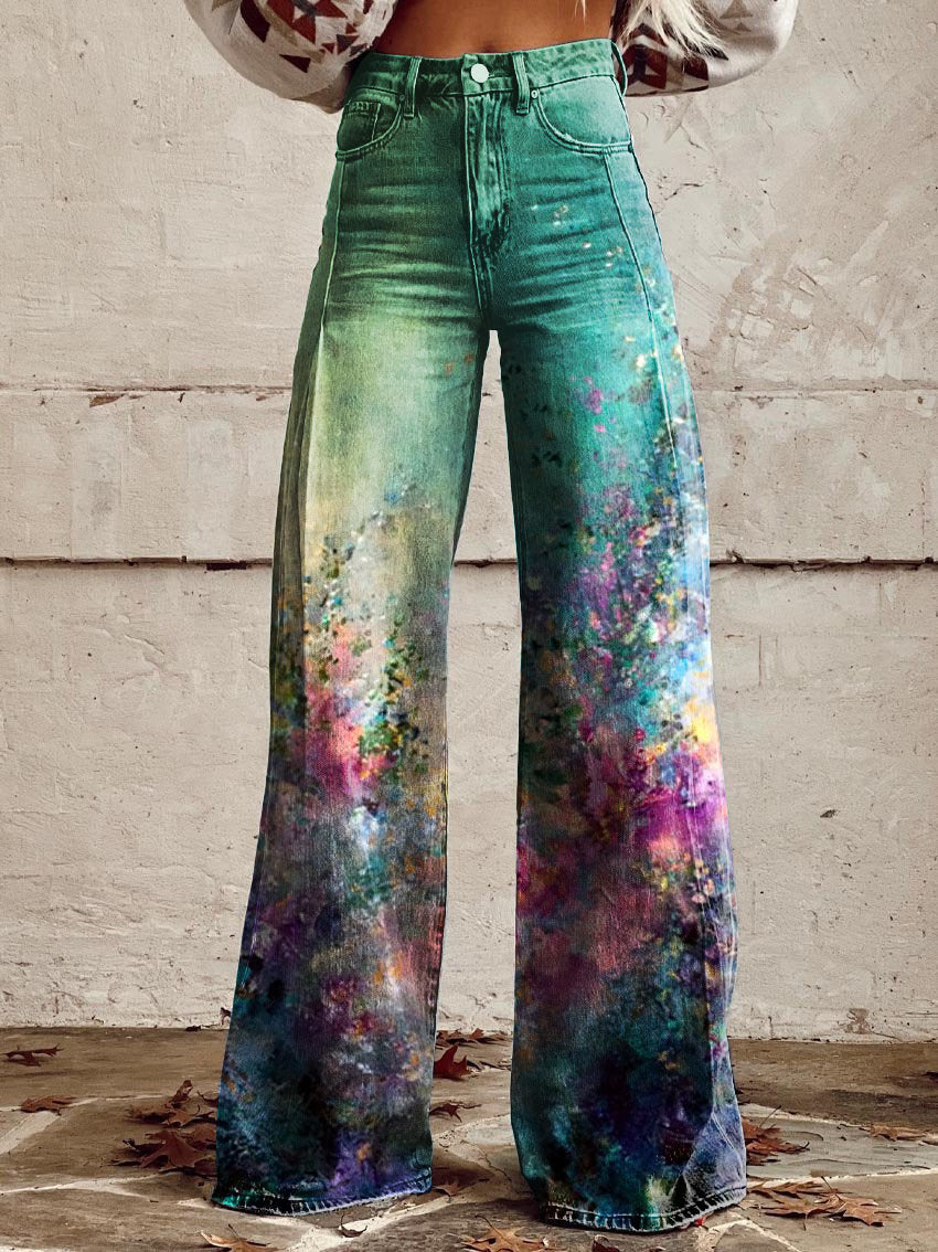 Plus-size Womens Casual Pants Lightweight Denim-look
