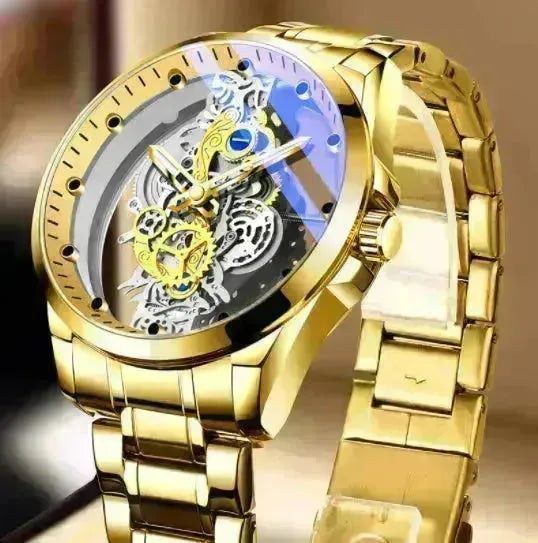 Des hommes regardent le squelette en quartz automatique montre le squelette or Vintage Man Watch Mens Watchs Top Brand Luxury