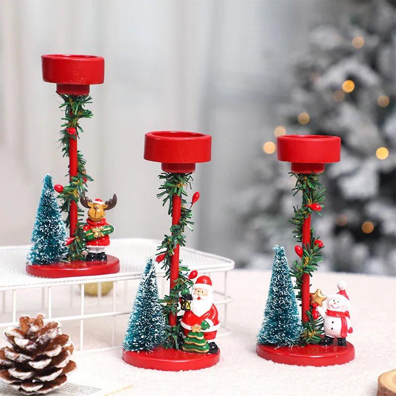 Weihnachtsdekorationen Desktop-Harz-Weihnachtsbaum Ältere KerzenhalterEX-STOCK Canada
