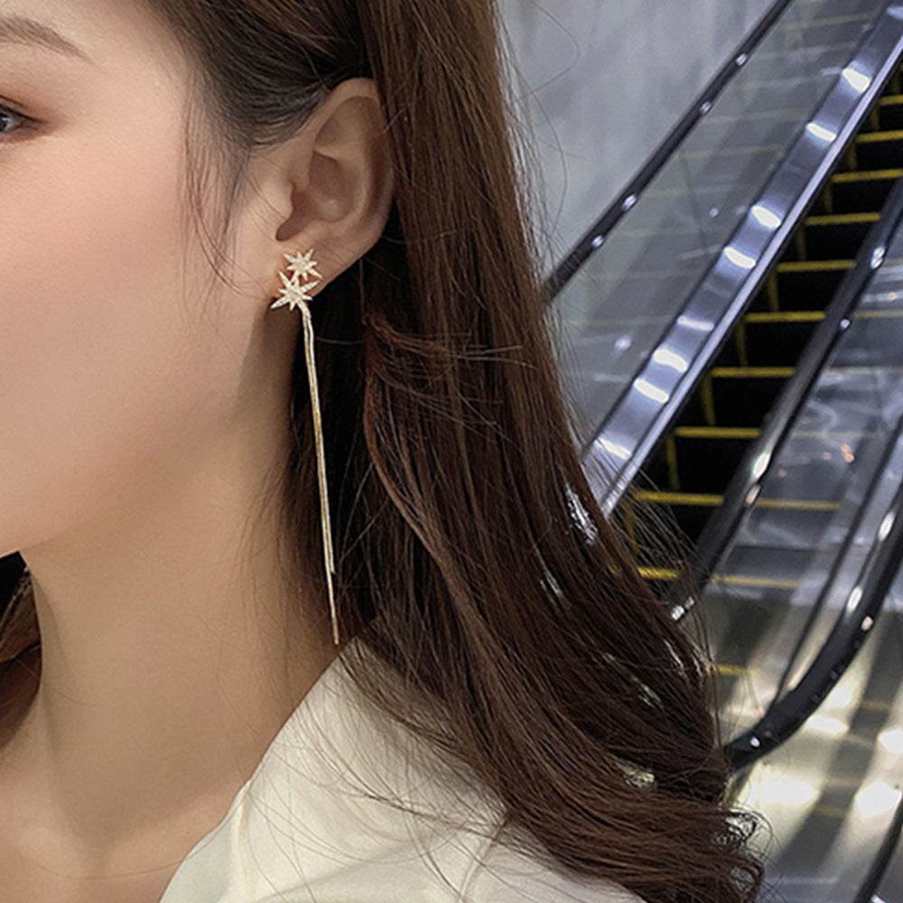 Women's Korean Style Long Tassel Drop Earrings Elegant Lightweight Statement Gold Plated Fashion Jewelry Wholesale - EX-STOCK Canada