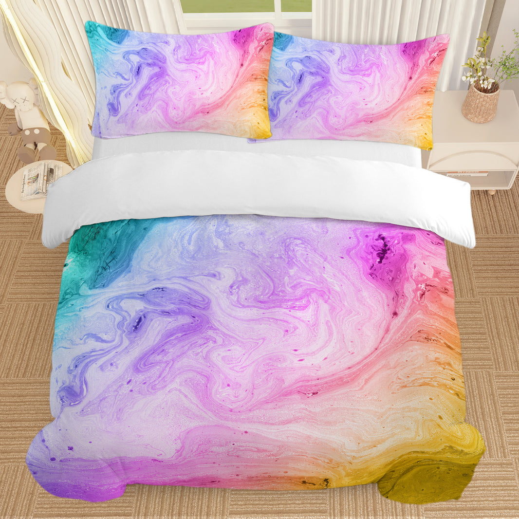 Girly Duvet Cover Rainbow Glitter Ombre Bedding Sets 3 Pcs Chic  Purple Blue Green Pastel Bed Spreads Sparkle Quilt Cover Set With 2 Pillow Shams EX-STOCK Canada