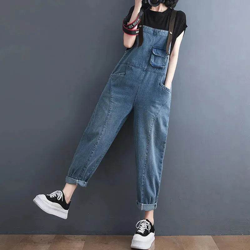 Y2K Women's Denim Jeans Romper suit Street Denim Strap Jumpsuit - EX-STOCK Canada