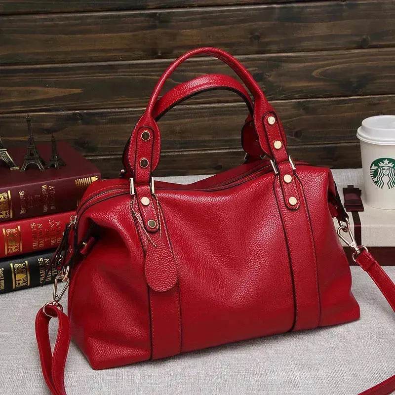 Fashion Boston Shoulder Bag Women's Handbags Retro Rivet Design