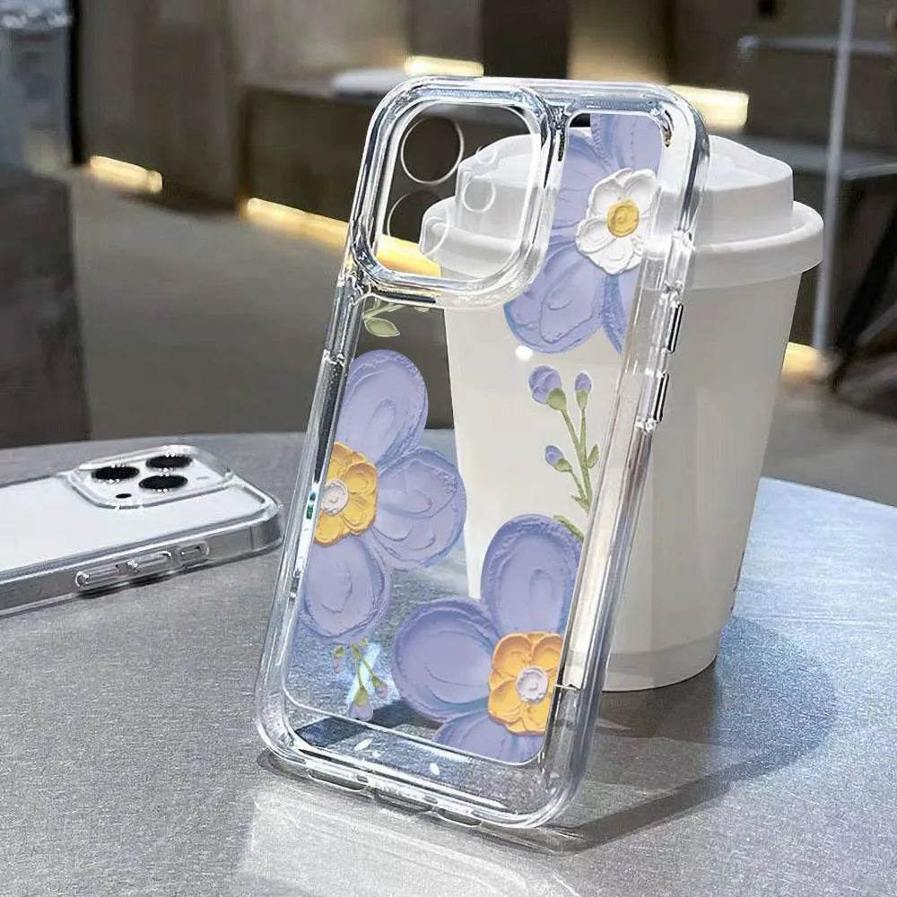 Antique Flower Transparent Phone Case - EX-STOCK Canada