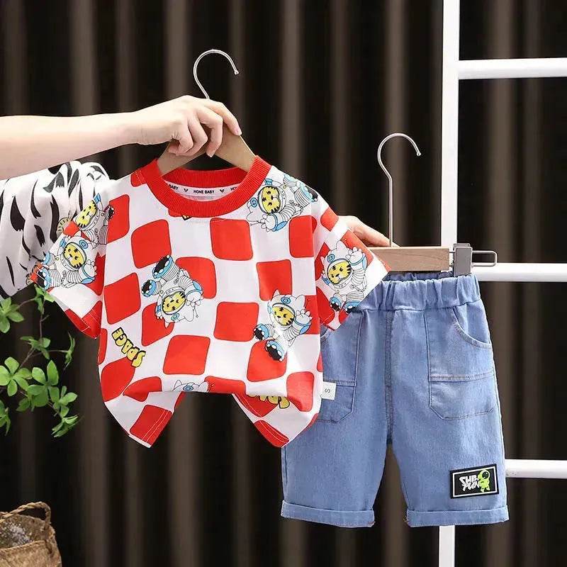Fashion Personality Short Sleeve Boys Summer Suit - EX-STOCK Canada