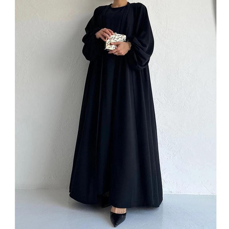 Mode féminine Robe musulmane Manteau ample à laçage et taille ajustée Long EX-STOCK Canada