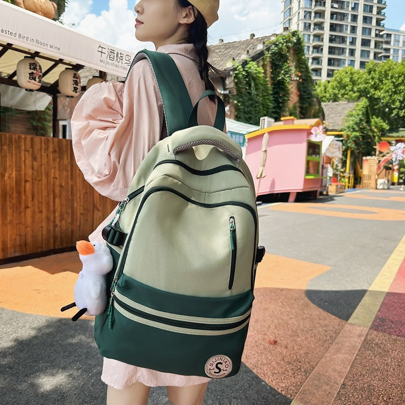 Retro Contrast Color Casual Backpack For Women EX-STOCK